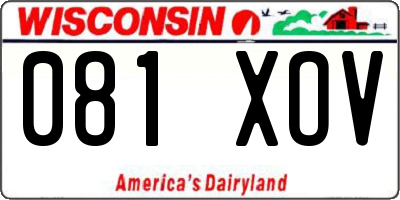 WI license plate 081XOV
