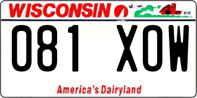 WI license plate 081XOW