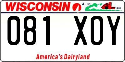 WI license plate 081XOY