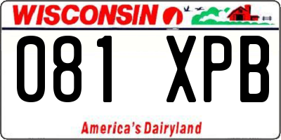 WI license plate 081XPB