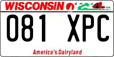 WI license plate 081XPC