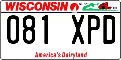 WI license plate 081XPD