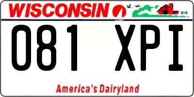 WI license plate 081XPI