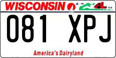 WI license plate 081XPJ