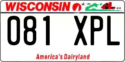 WI license plate 081XPL