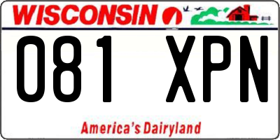 WI license plate 081XPN