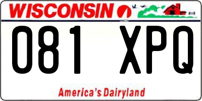 WI license plate 081XPQ