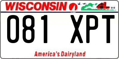 WI license plate 081XPT