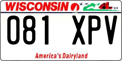 WI license plate 081XPV