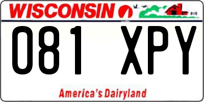 WI license plate 081XPY