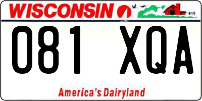 WI license plate 081XQA