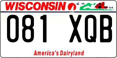 WI license plate 081XQB