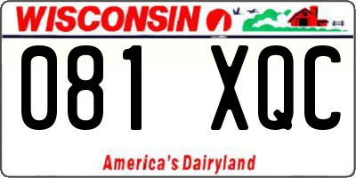 WI license plate 081XQC
