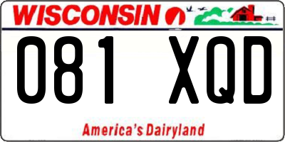 WI license plate 081XQD