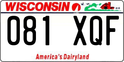 WI license plate 081XQF