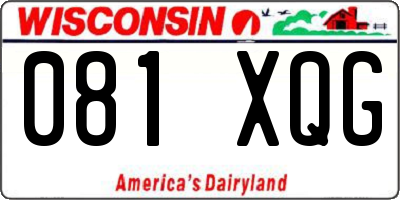 WI license plate 081XQG