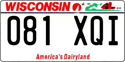 WI license plate 081XQI
