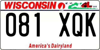 WI license plate 081XQK