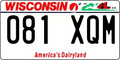 WI license plate 081XQM