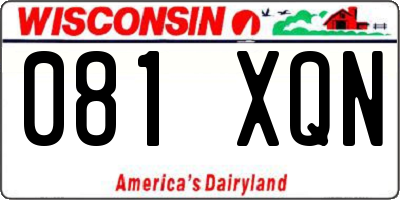 WI license plate 081XQN