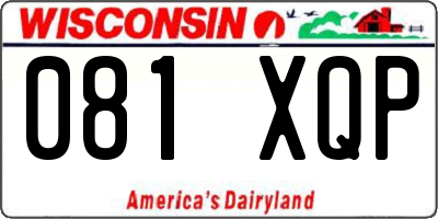 WI license plate 081XQP