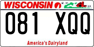 WI license plate 081XQQ
