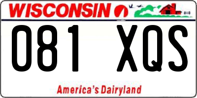 WI license plate 081XQS