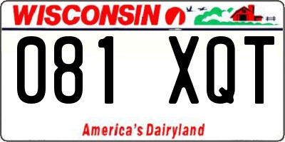 WI license plate 081XQT