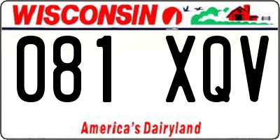 WI license plate 081XQV