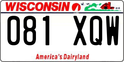 WI license plate 081XQW