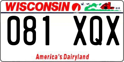 WI license plate 081XQX