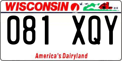 WI license plate 081XQY