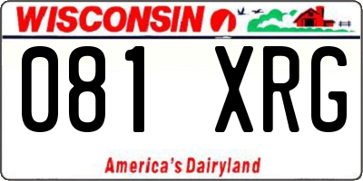 WI license plate 081XRG