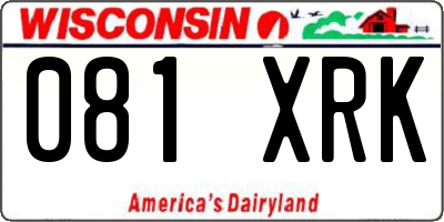 WI license plate 081XRK