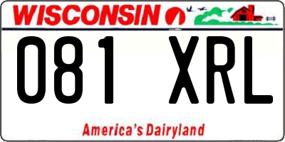 WI license plate 081XRL