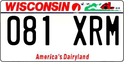 WI license plate 081XRM