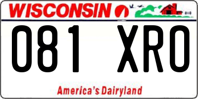 WI license plate 081XRO