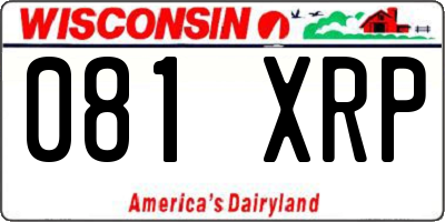 WI license plate 081XRP