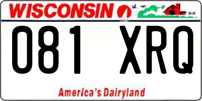 WI license plate 081XRQ