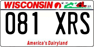 WI license plate 081XRS