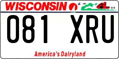 WI license plate 081XRU