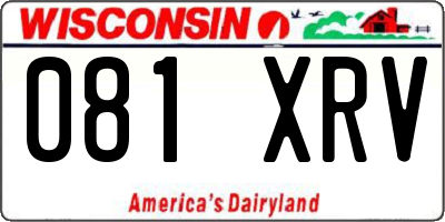 WI license plate 081XRV