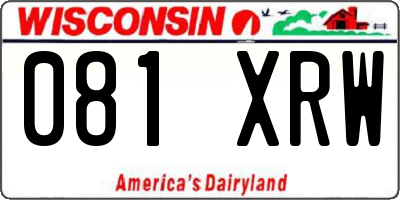 WI license plate 081XRW