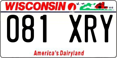 WI license plate 081XRY