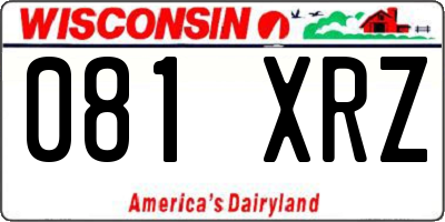 WI license plate 081XRZ