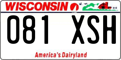WI license plate 081XSH