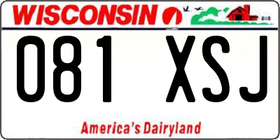 WI license plate 081XSJ