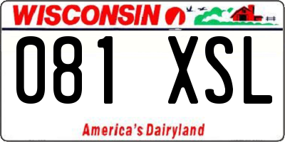 WI license plate 081XSL