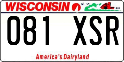 WI license plate 081XSR
