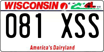 WI license plate 081XSS